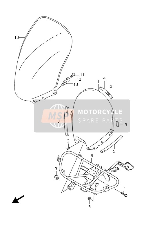 Suzuki UH125 BURGMAN 2008 Parabrisas para un 2008 Suzuki UH125 BURGMAN